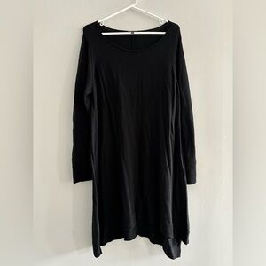 EILEEN FISHER 100% Merino Wool Black Knit Dress XL Lagenlook Luxury Classic Luxe